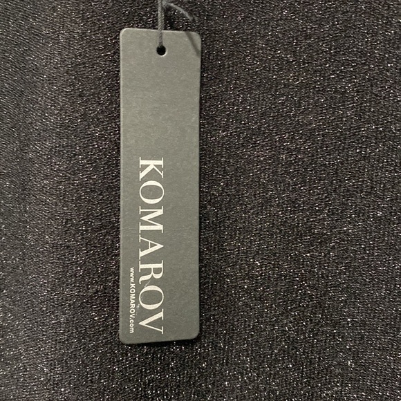 Women’s Glitter Back Zip Up Long Sleeve Blouse - Komarov Black Size XS - Picture 3 of 6